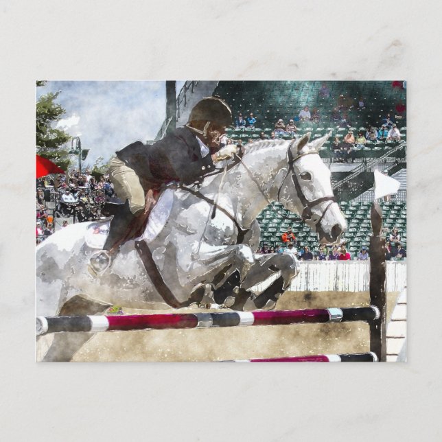 Over Easy Hunter Jumper Show Jumping Postcard (Front)