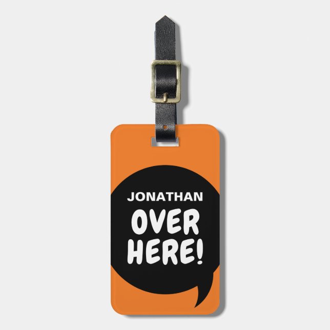 Over Here! (Personalisable) Luggage Tag (Front Vertical)