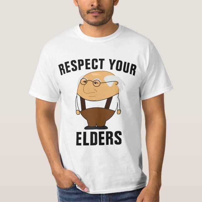 OVER HILL BIRTHDAY FUNRNY RESPECT ELDERS  T-SHIRTS (Front)