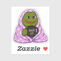 Over It Frog Cosy Meme Sticker