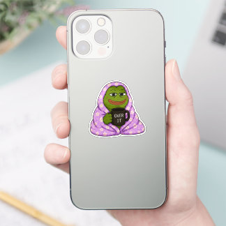Over It Frog Cosy Meme Sticker