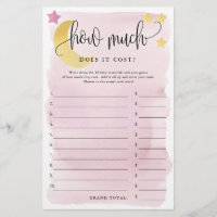 Over Moon, How Much is It-Pink Paper Game Card