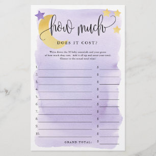 Over Moon, How Much is It-Purple Paper Game Card