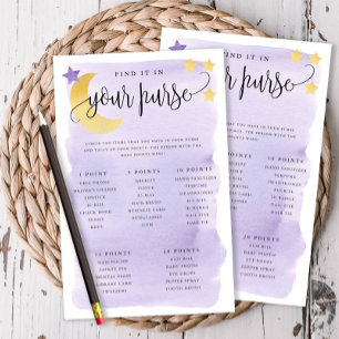 Over Moon Purse Scavenger Game Paper Cards-Purple