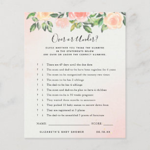 Over or Under   Baby Shower Game