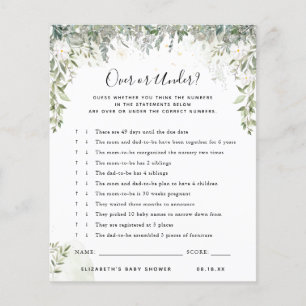 Over or Under Baby Shower Game