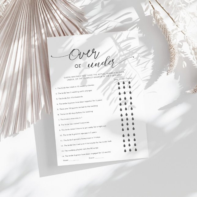 Over or Under Bridal Shower Game (Creator Uploaded)