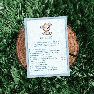 Over or Under Cute Brown Bear Game Card