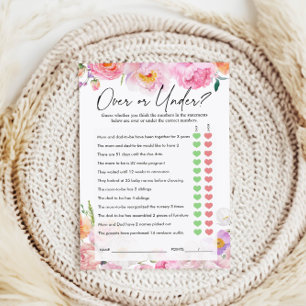 Over or Under Game Baby Shower Game