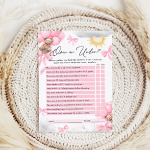 Over or Under Game, Bear Baby Shower Game