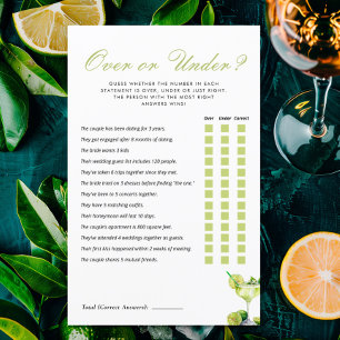 Over or Under Mexican Fiesta Bridal Shower Game