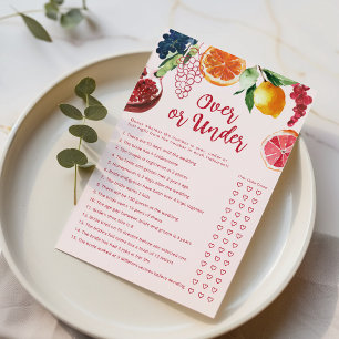 Over or Under Off the Market Bridal Shower game