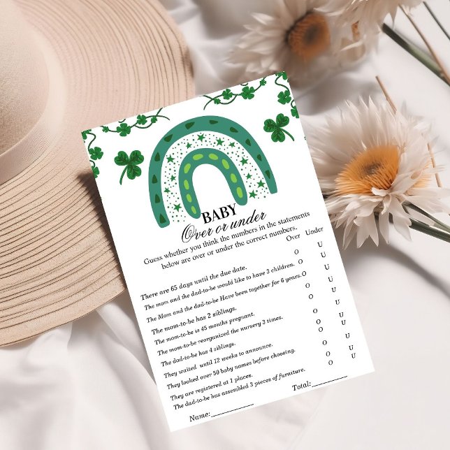 Over or under st patrick baby shower game (Creator Uploaded)