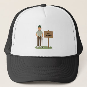 Over Par Birthday Golf Greeting Trucker Hat