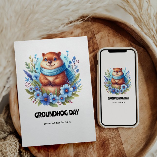 Over Rated? Watercolor Celebrating Groundhog Day  Invitation (Creator Uploaded)