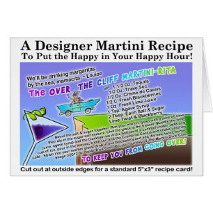 Over The Cliff Margarita Recipe Greeting Card