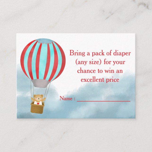 Over the Clouds Baby is Coming Baby Shower Enclosure Card (Front)