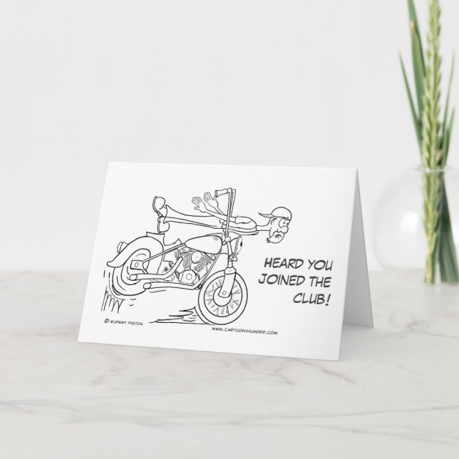Over the Handlebars Get Well Card (Front)