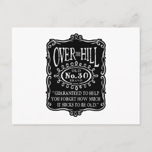 Over The Hill 30th Birthday Postcard