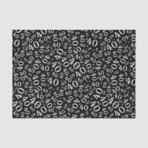 Over The Hill 40th Birthday Black White Collage Tissue Paper