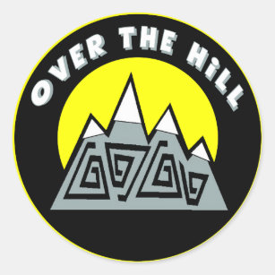 Over The Hill 50th Birthday Sticker