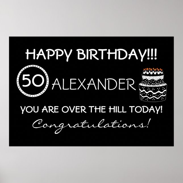 Over The Hill Birthday Banner Poster (Front)