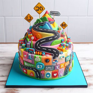  OVER THE HILL  BIRTHDAY CAKE CARD