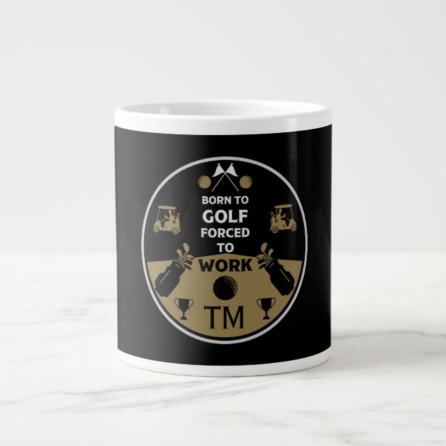 Over The Hill Birthday Golfer Large Coffee Mug (Front)