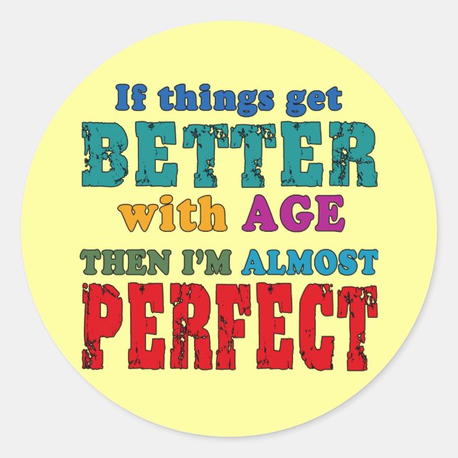 Over the Hill Birthday Humour Classic Round Sticker (Front)