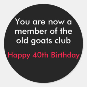 Over the hill birthday sticker