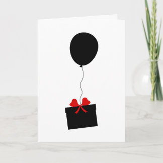 Over The Hill Black Balloon Birthday Card