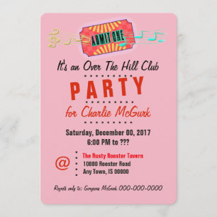 Over The Hill Club Party Invitation