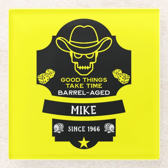 Over The Hill Getting Old Glass Coaster (Front)