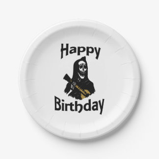 Over the Hill Happy Birthday White Paper Plate