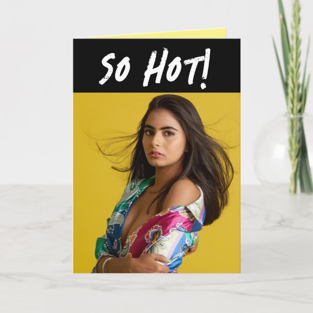 OVER THE HILL HOT GIRL FUNNY BIRTHDAY CARD (Front)