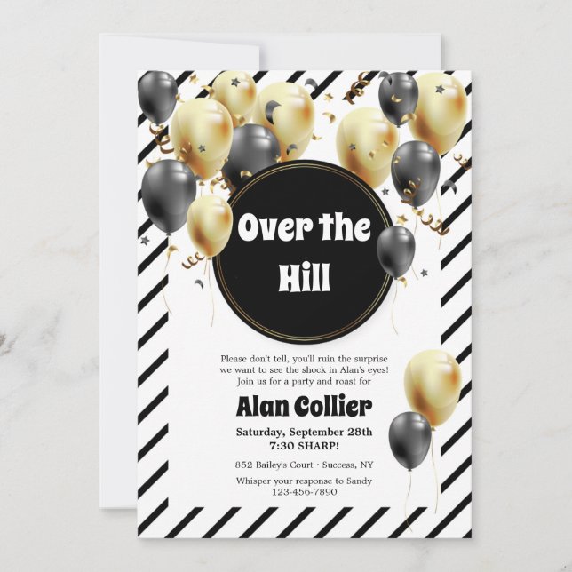 Over the Hill Surprise Party Invitation (Front)