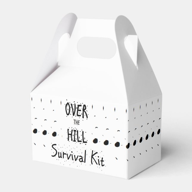 "Over the Hill" Survival Kit Favour Box (Front Side)