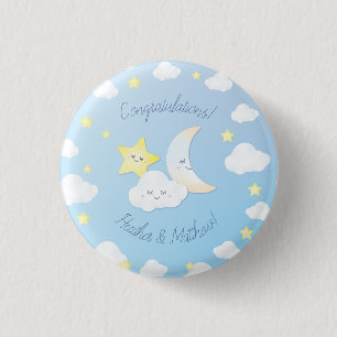 Over the Moon and Stars 3 Cm Round Badge