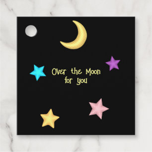 Over the Moon and Stars Custom Text Favour Tags