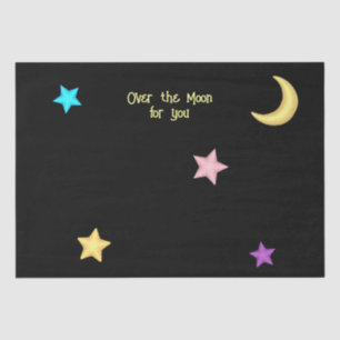 Over the Moon and Stars Custom Text   Tissue Paper