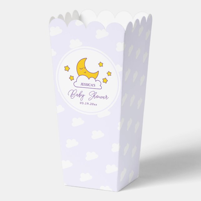 Over The Moon and Stars Gender Neutral Baby Shower Favour Box (Front)