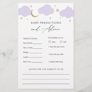 Over the Moon Baby Advice and Predictions Card