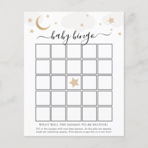 Over the Moon Baby Bingo Game Card
