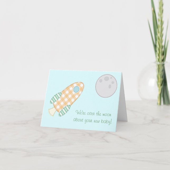 Over the Moon Baby Card (Front)