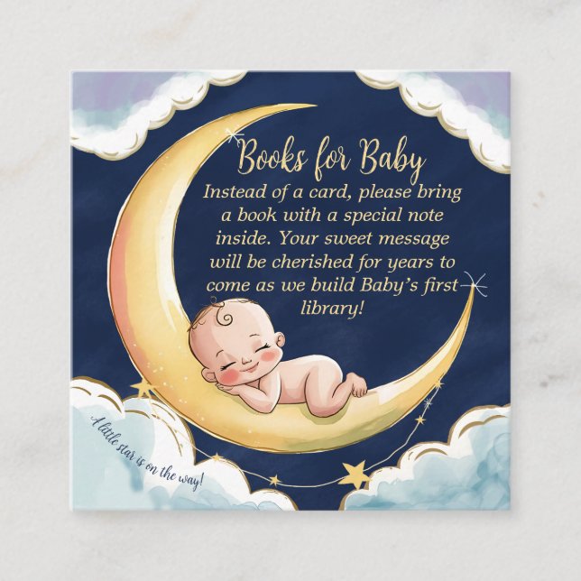 Over the moon Baby Celestial-Themed Baby shower Enclosure Card (Front)