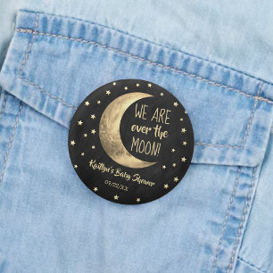 Over The Moon Baby Shower 6 Cm Round Badge