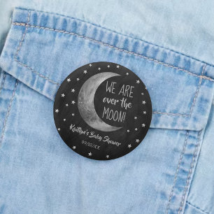 Over The Moon Baby Shower 6 Cm Round Badge