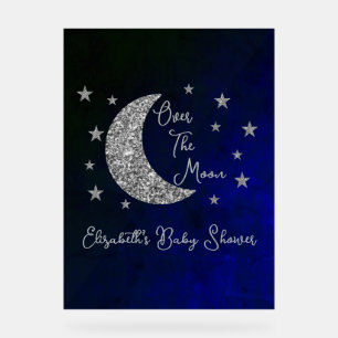 Over The Moon Baby Shower Acrylic Sign