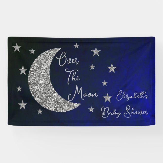 Over The Moon Baby Shower Banner (Horizontal)