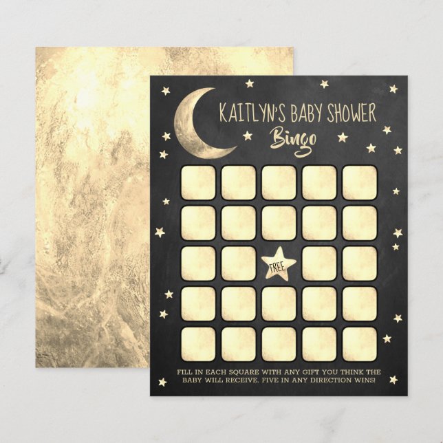 Over The Moon | Baby Shower Bingo (Front/Back)